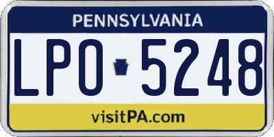 PA license plate LPO5248