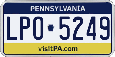 PA license plate LPO5249
