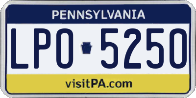 PA license plate LPO5250