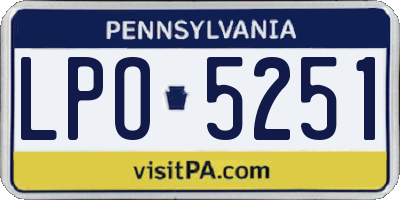 PA license plate LPO5251