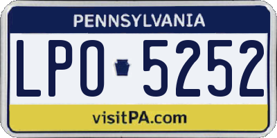 PA license plate LPO5252