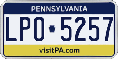 PA license plate LPO5257