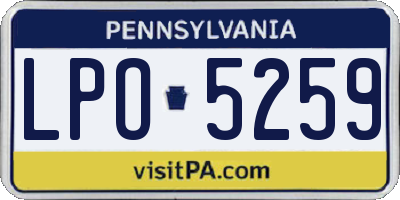 PA license plate LPO5259