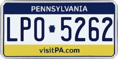 PA license plate LPO5262