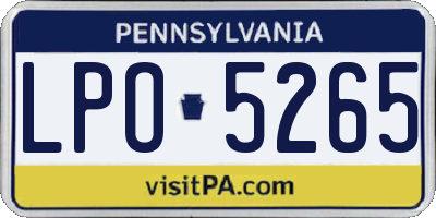 PA license plate LPO5265