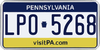 PA license plate LPO5268