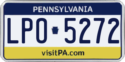 PA license plate LPO5272