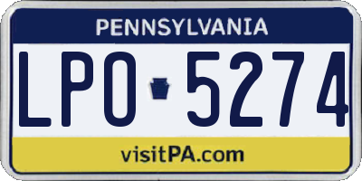 PA license plate LPO5274
