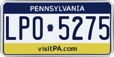 PA license plate LPO5275