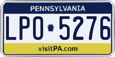 PA license plate LPO5276