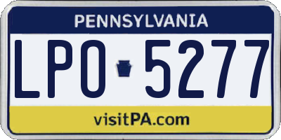 PA license plate LPO5277