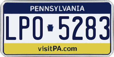 PA license plate LPO5283