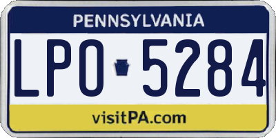 PA license plate LPO5284