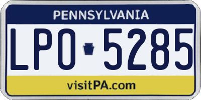 PA license plate LPO5285