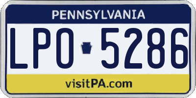 PA license plate LPO5286