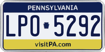PA license plate LPO5292