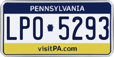 PA license plate LPO5293