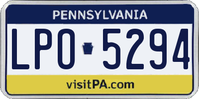 PA license plate LPO5294