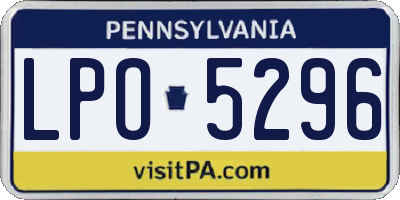 PA license plate LPO5296