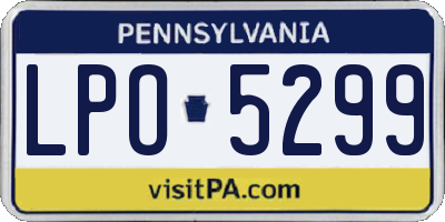 PA license plate LPO5299