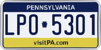 PA license plate LPO5301