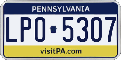 PA license plate LPO5307