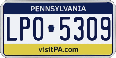 PA license plate LPO5309