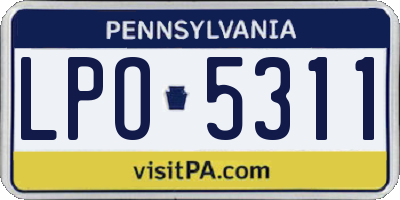 PA license plate LPO5311