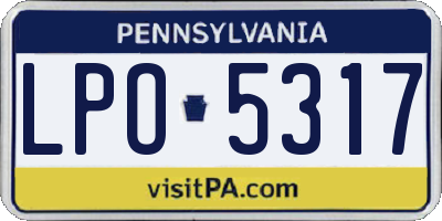 PA license plate LPO5317