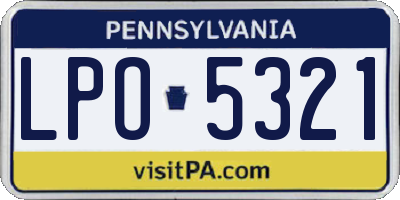 PA license plate LPO5321