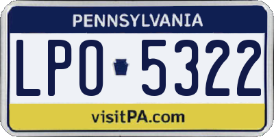 PA license plate LPO5322