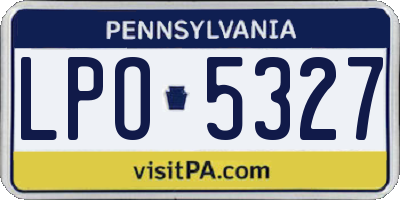 PA license plate LPO5327