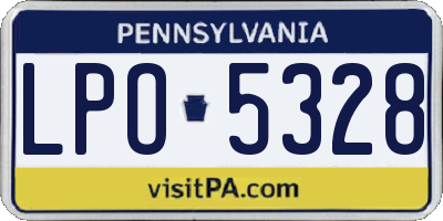 PA license plate LPO5328