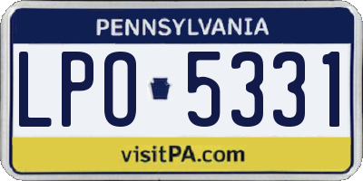PA license plate LPO5331