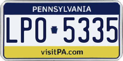 PA license plate LPO5335