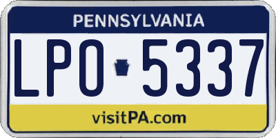PA license plate LPO5337