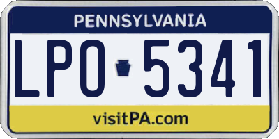 PA license plate LPO5341