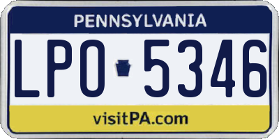 PA license plate LPO5346