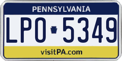 PA license plate LPO5349