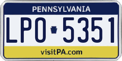 PA license plate LPO5351