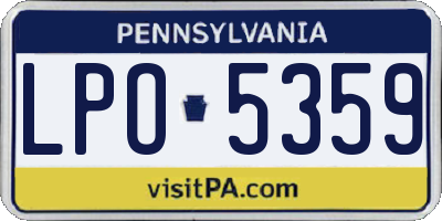 PA license plate LPO5359