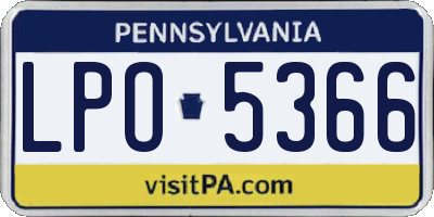 PA license plate LPO5366