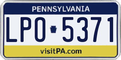 PA license plate LPO5371