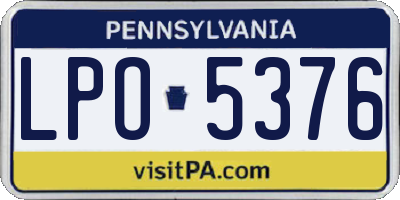 PA license plate LPO5376
