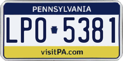 PA license plate LPO5381