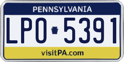 PA license plate LPO5391