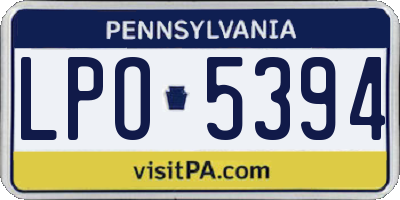 PA license plate LPO5394