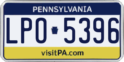 PA license plate LPO5396
