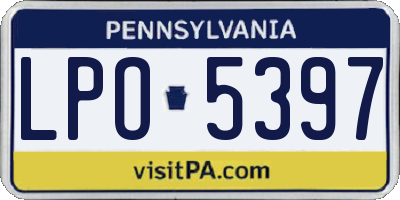 PA license plate LPO5397