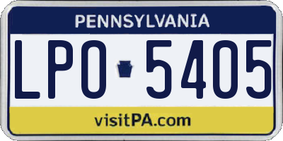 PA license plate LPO5405